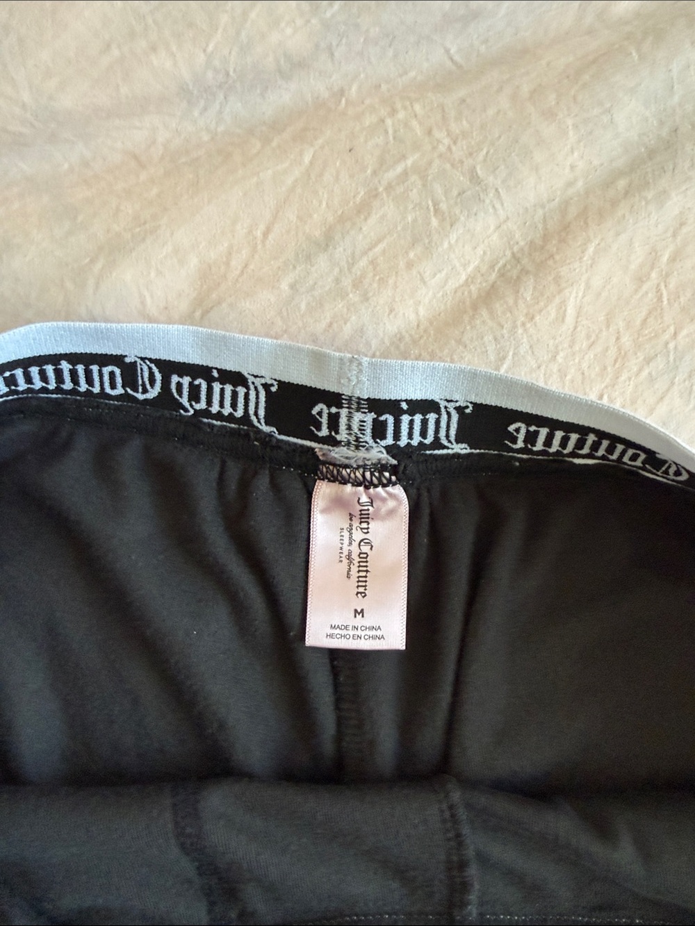 Juicy Couture Black Velour Rhinestone Sleepwear Pants Size M - Picture 2 of 4